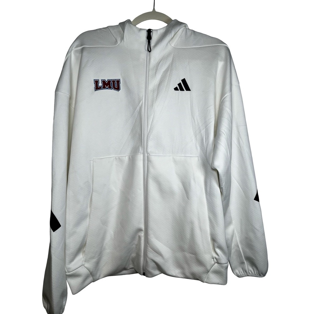 Adidas LMU Lions Full Zip Hoodie Mens Medium White Loyola Marymount‎ University